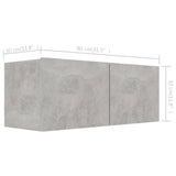 NNEVL TV Cabinets 4 pcs Concrete Grey 80x30x30 cm Engineered Wood