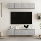 NNEVL TV Cabinets 4 pcs Concrete Grey 80x30x30 cm Engineered Wood