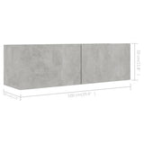 NNEVL TV Cabinets 4 pcs Concrete Grey 100x30x30 cm Engineered Wood