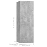 NNEVL 5 Piece TV Cabinet Set Concrete Grey Chipboard