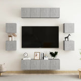 NNEVL 8 Piece TV Cabinet Set Concrete Grey Engineered Wood
