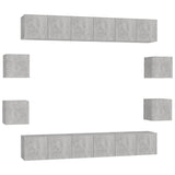 NNEVL 10 Piece TV Cabinet Set Concrete Grey Engineered Wood
