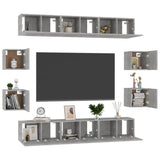 NNEVL 10 Piece TV Cabinet Set Concrete Grey Engineered Wood