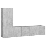 NNEVL 3 Piece TV Cabinet Set Concrete Grey Chipboard