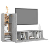 NNEVL 3 Piece TV Cabinet Set Concrete Grey Chipboard