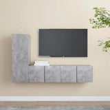 NNEVL 3 Piece TV Cabinet Set Concrete Grey Chipboard