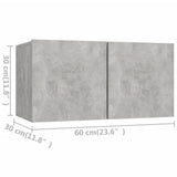 NNEVL 4 Piece TV Cabinet Set Concrete Grey Chipboard