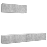 NNEVL TV Cabinets 3 pcs Concrete Grey Engineered Wood