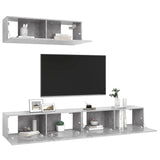 NNEVL TV Cabinets 3 pcs Concrete Grey Engineered Wood