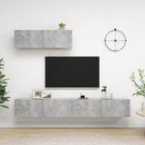 NNEVL TV Cabinets 3 pcs Concrete Grey Engineered Wood