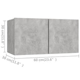 NNEVL 6 Piece TV Cabinet Set Concrete Grey Chipboard