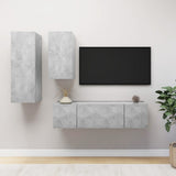 NNEVL 4 Piece TV Cabinet Set Concrete Grey Chipboard