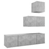 NNEVL 4 Piece TV Cabinet Set Concrete Grey Chipboard