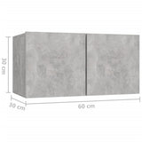 NNEVL 4 Piece TV Cabinet Set Concrete Grey Chipboard