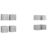 NNEVL Wall Mounted TV Cabinets 8 pcs Concrete Grey 30.5x30x30 cm