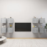 NNEVL Wall Mounted TV Cabinets 8 pcs Concrete Grey 30.5x30x30 cm