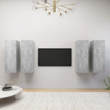 NNEVL TV Cabinets 4 pcs Concrete Grey 30.5x30x90 cm Chipboard
