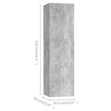 NNEVL TV Cabinets 4 pcs Concrete Grey 30.5x30x110 cm Chipboard