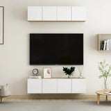 NNEVL TV Cabinets 4 pcs White and Sonoma Oak 60x30x30 cm Chipboard