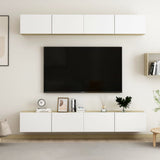 NNEVL TV Cabinets 4 pcs White and Sonoma Oak 100x30x30 cm Engineered Wood