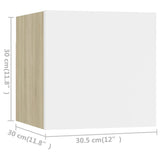 NNEVL 8 Piece TV Cabinet Set White and Sonoma Oak Chipboard