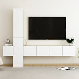 NNEVL 5 Piece TV Cabinet Set White and Sonoma Oak Engineered Wood