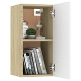 NNEVL 3 Piece TV Cabinet Set White and Sonoma Oak Chipboard