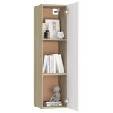 NNEVL 6 Piece TV Cabinet Set White and Sonoma Oak Chipboard