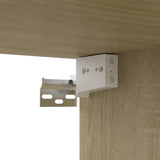 NNEVL 6 Piece TV Cabinet Set White and Sonoma Oak Chipboard