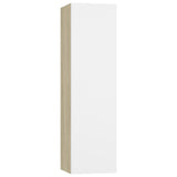 NNEVL 6 Piece TV Cabinet Set White and Sonoma Oak Chipboard