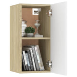 NNEVL 7 Piece TV Cabinet Set White and Sonoma Oak Engineered Wood
