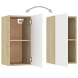 NNEVL 7 Piece TV Cabinet Set White and Sonoma Oak Engineered Wood