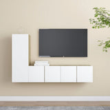 NNEVL 3 Piece TV Cabinet Set White and Sonoma Oak Chipboard