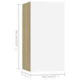NNEVL 4 Piece TV Cabinet Set White and Sonoma Oak Engineered Wood