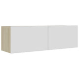 NNEVL TV Cabinets 3 pcs White and Sonoma Oak Engineered Wood