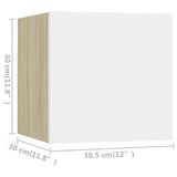 NNEVL 6 Piece TV Cabinet Set White and Sonoma Oak Chipboard