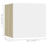 NNEVL 9 Piece TV Cabinet Set White and Sonoma Oak Engineered Wood
