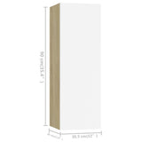 NNEVL 9 Piece TV Cabinet Set White and Sonoma Oak Engineered Wood