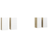 NNEVL TV Cabinets 4 pcs White and Sonoma Oak 30.5x30x60 cm Chipboard