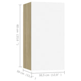 NNEVL TV Cabinets 4 pcs White and Sonoma Oak 30.5x30x60 cm Chipboard