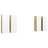 NNEVL TV Cabinets 4 pcs White and Sonoma Oak 30.5x30x90 cm Chipboard