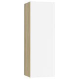 NNEVL TV Cabinets 4 pcs White and Sonoma Oak 30.5x30x90 cm Chipboard
