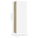 NNEVL TV Cabinets 4 pcs White and Sonoma Oak 30.5x30x90 cm Chipboard