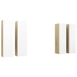 NNEVL TV Cabinets 4 pcs White and Sonoma Oak 30.5x30x110 cm Chipboard