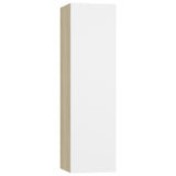 NNEVL TV Cabinets 4 pcs White and Sonoma Oak 30.5x30x110 cm Chipboard