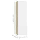 NNEVL TV Cabinets 4 pcs White and Sonoma Oak 30.5x30x110 cm Chipboard