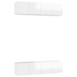 NNEVL TV Cabinets 4 pcs High Gloss White 60x30x30 cm Chipboard