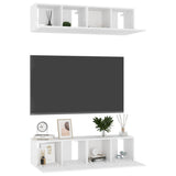 NNEVL TV Cabinets 4 pcs High Gloss White 60x30x30 cm Chipboard
