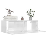 NNEVL TV Cabinets 4 pcs High Gloss White 100x30x30 cm Engineered Wood