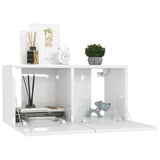 NNEVL 5 Piece TV Cabinet Set High Gloss White Chipboard